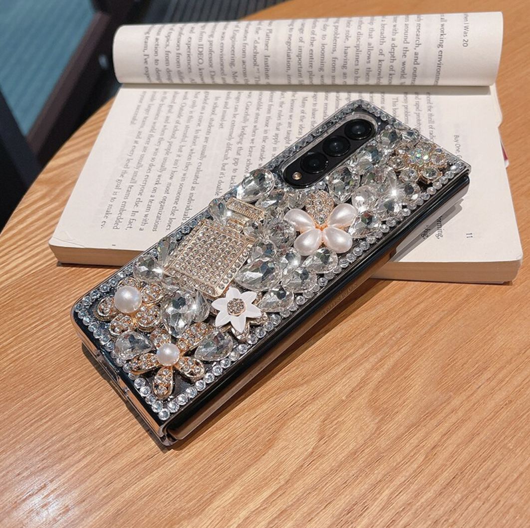 Luxury Pearl Flowers Case For Samsung Galaxy Z FOLD