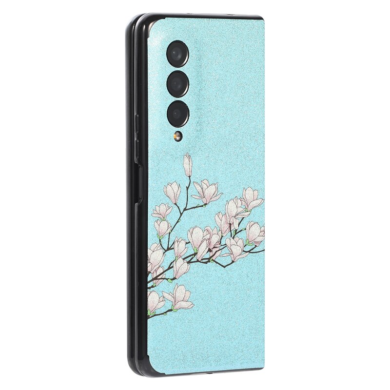 Glitter Powders Retro Flowers Phone Case For Samsung Galaxy Z Fold