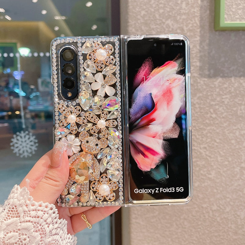 Fashion Diamond Flower Phone case For Samsung Galaxy Z Fold Series