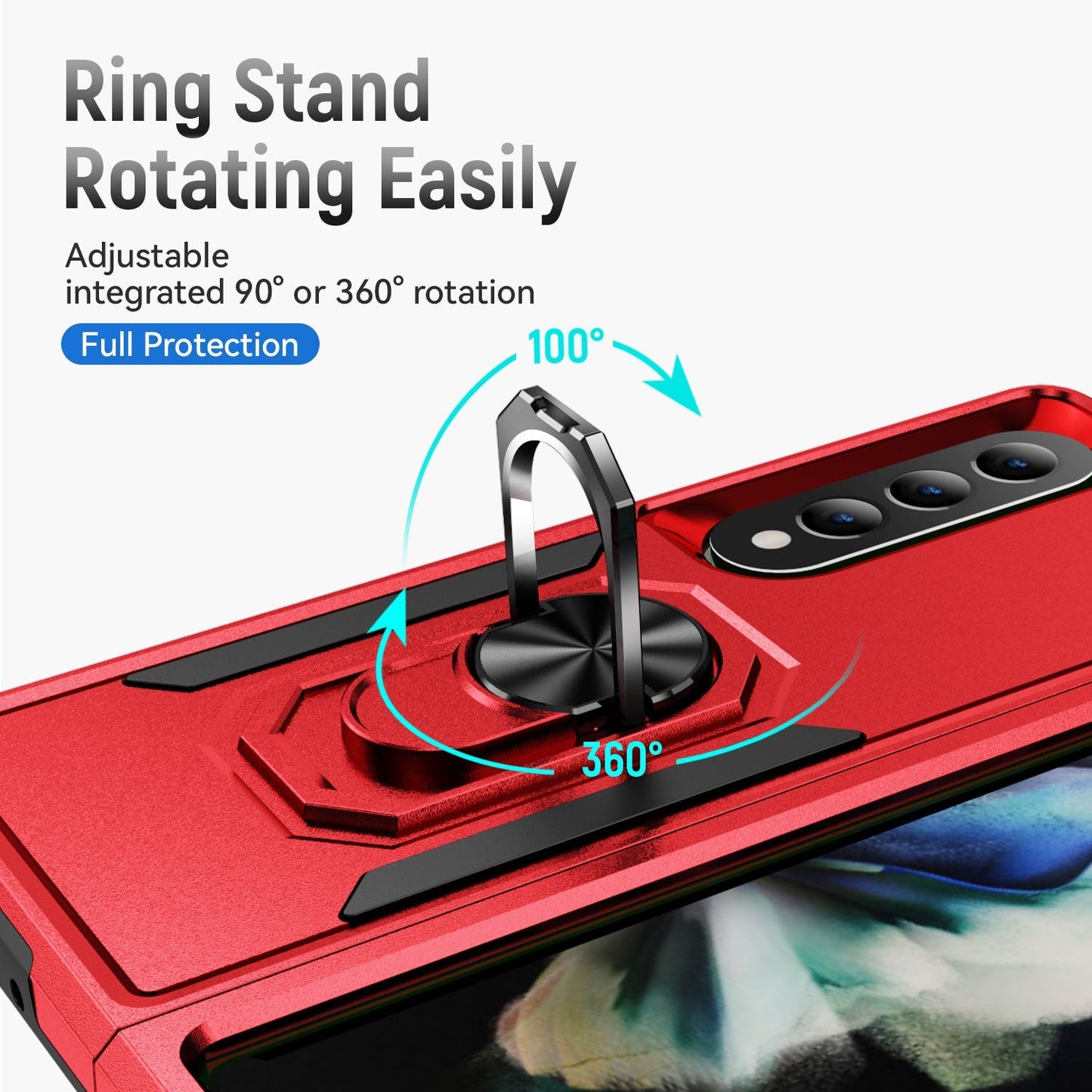 Luxury Finger Ring Shockproof Case for Samsung Galaxy Z Fold Series