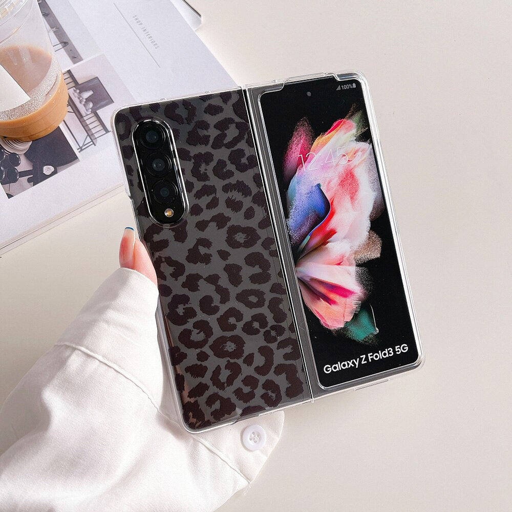 Woman Fashion Leopard Pattern Phone Case For Samsung Galaxy Z Fold Series