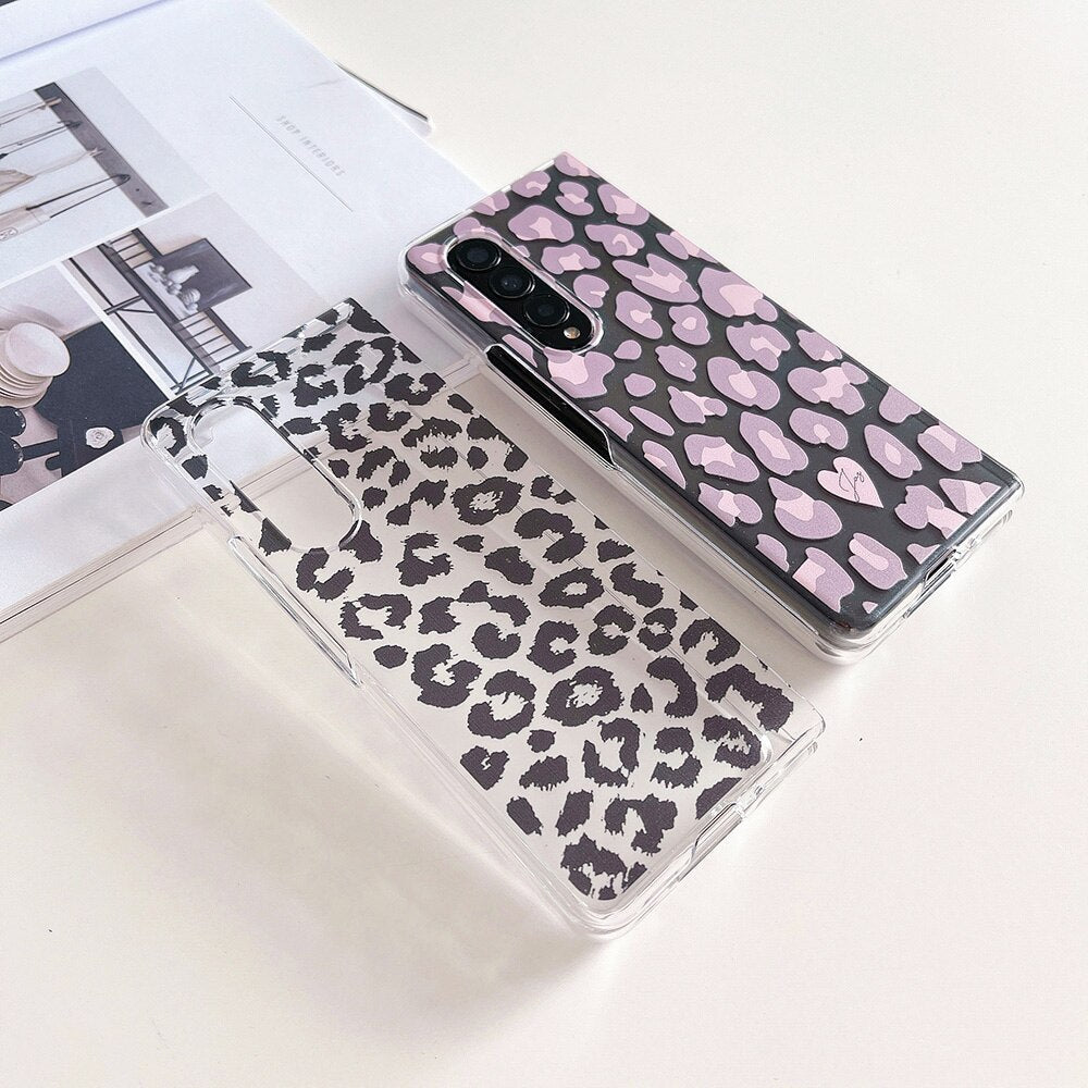 Woman Fashion Leopard Pattern Phone Case For Samsung Galaxy Z Fold Series