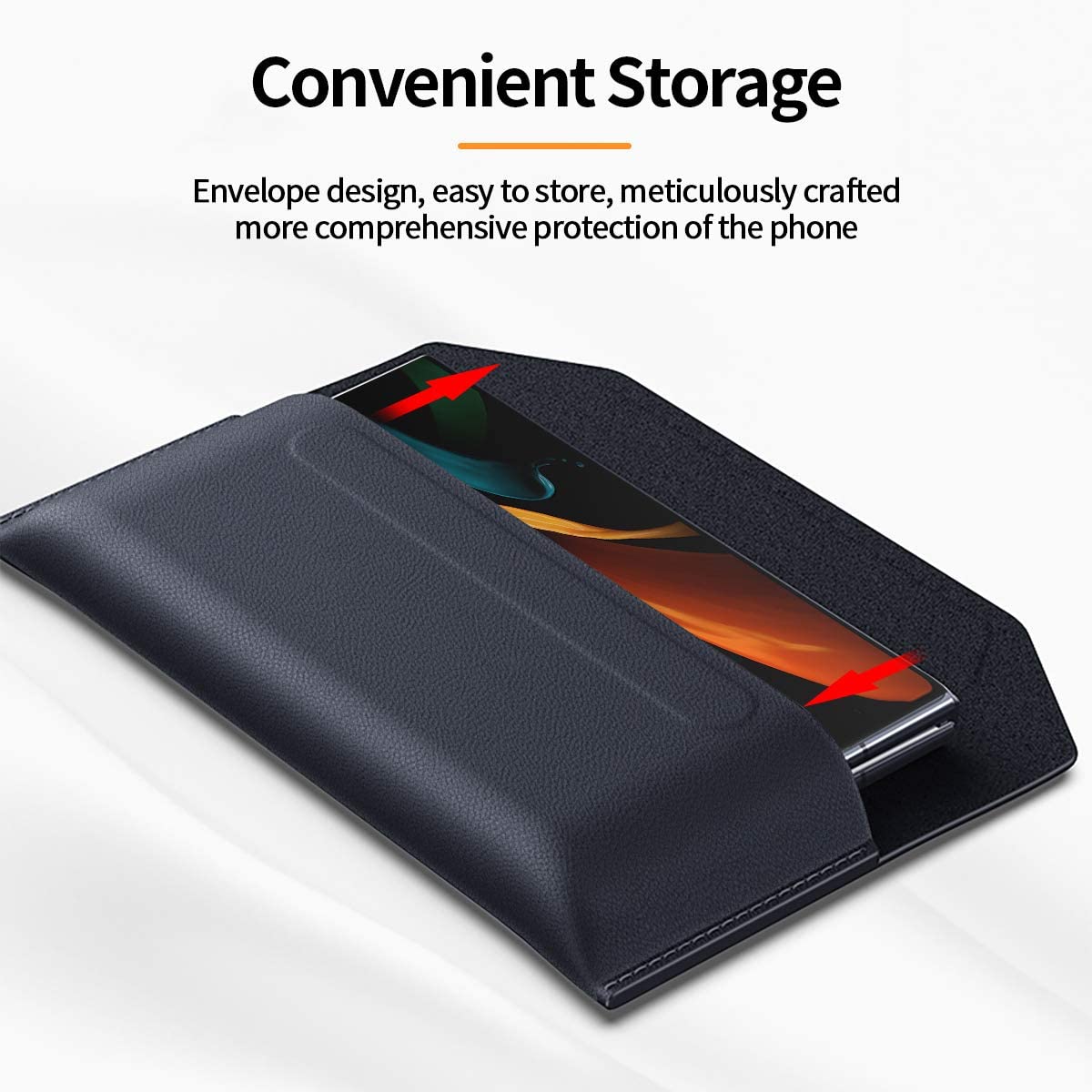 Genuine Leather Magnetic Pouch Case For Samsung Galaxy Z Fold Series