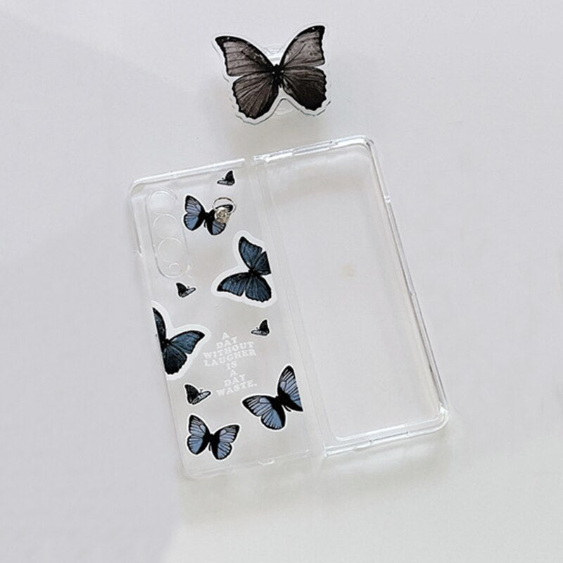 Black Butterfly Phone Stand Case for Samsung Galaxy Z Fold Series