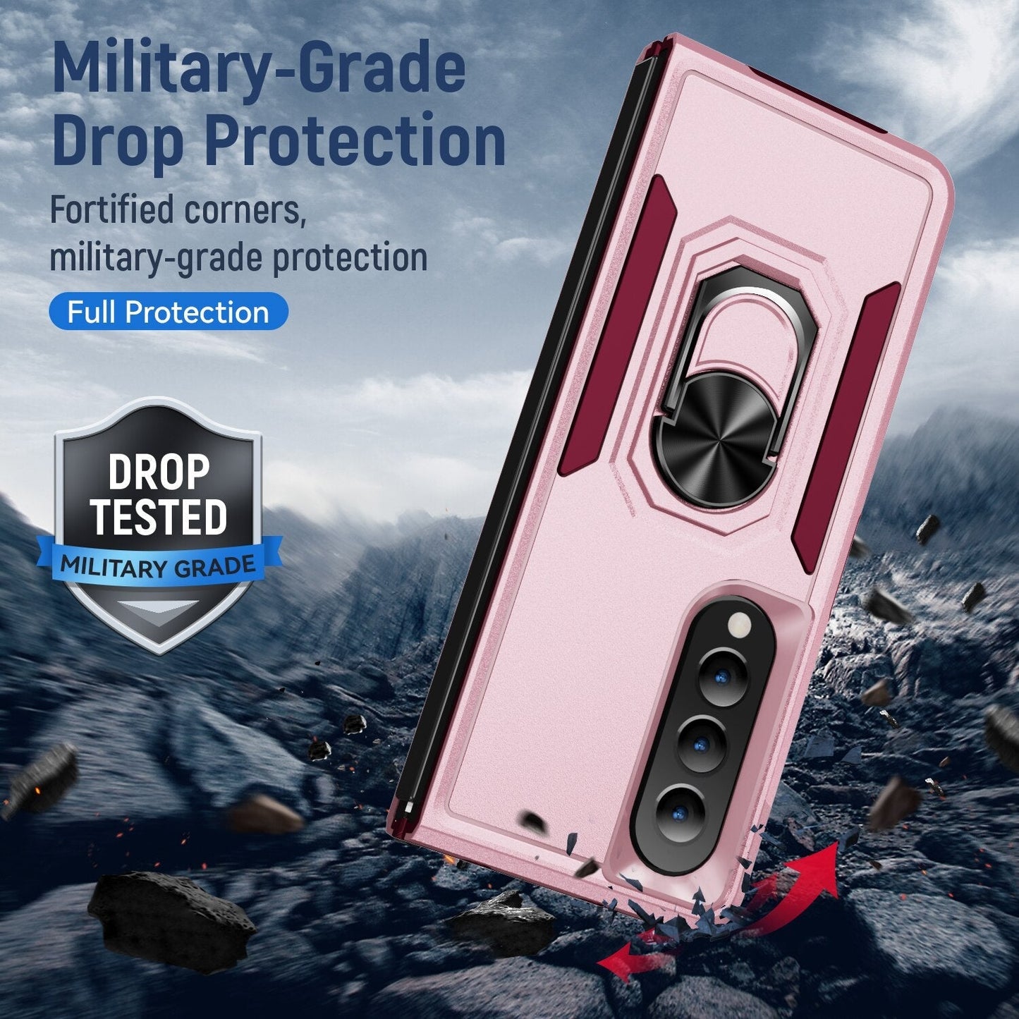 Luxury Finger Ring Shockproof Case for Samsung Galaxy Z Fold Series