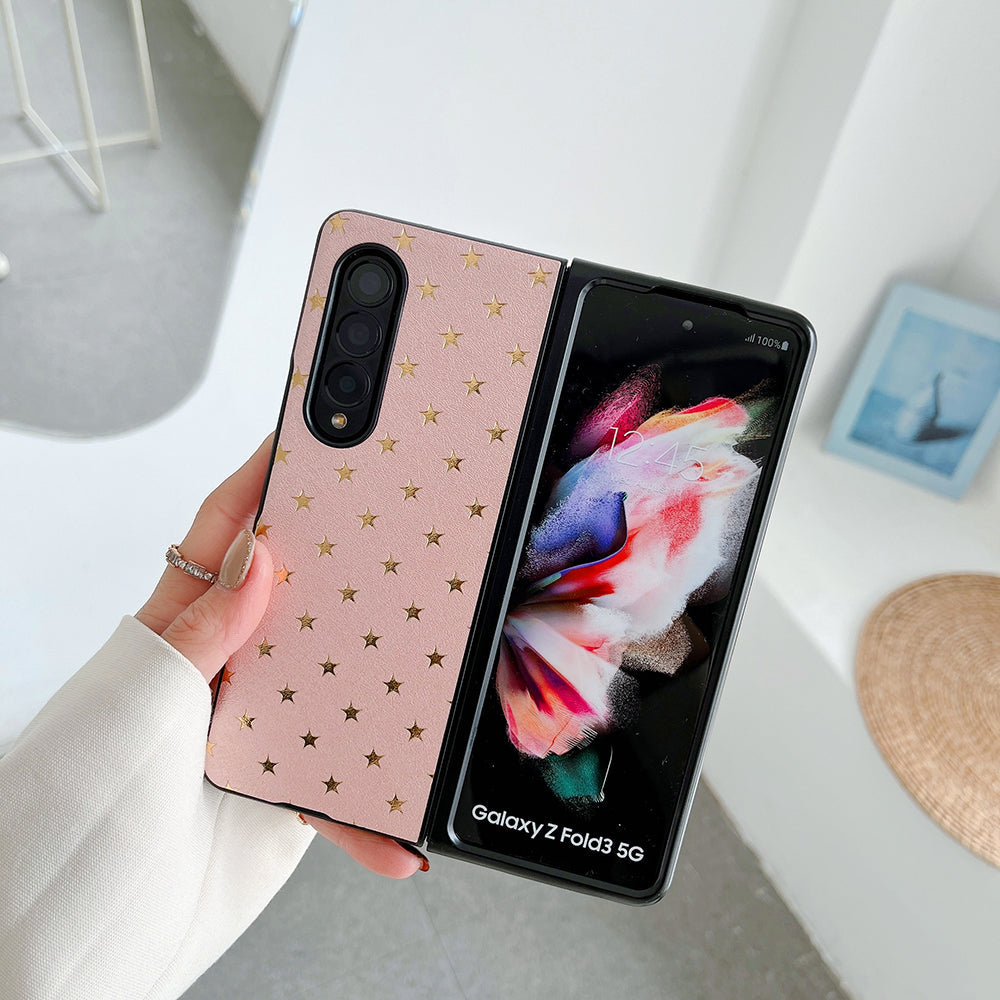 Luxury Gilding Stars PU Leather Phone Case For Samsung Galaxy Z Fold Series