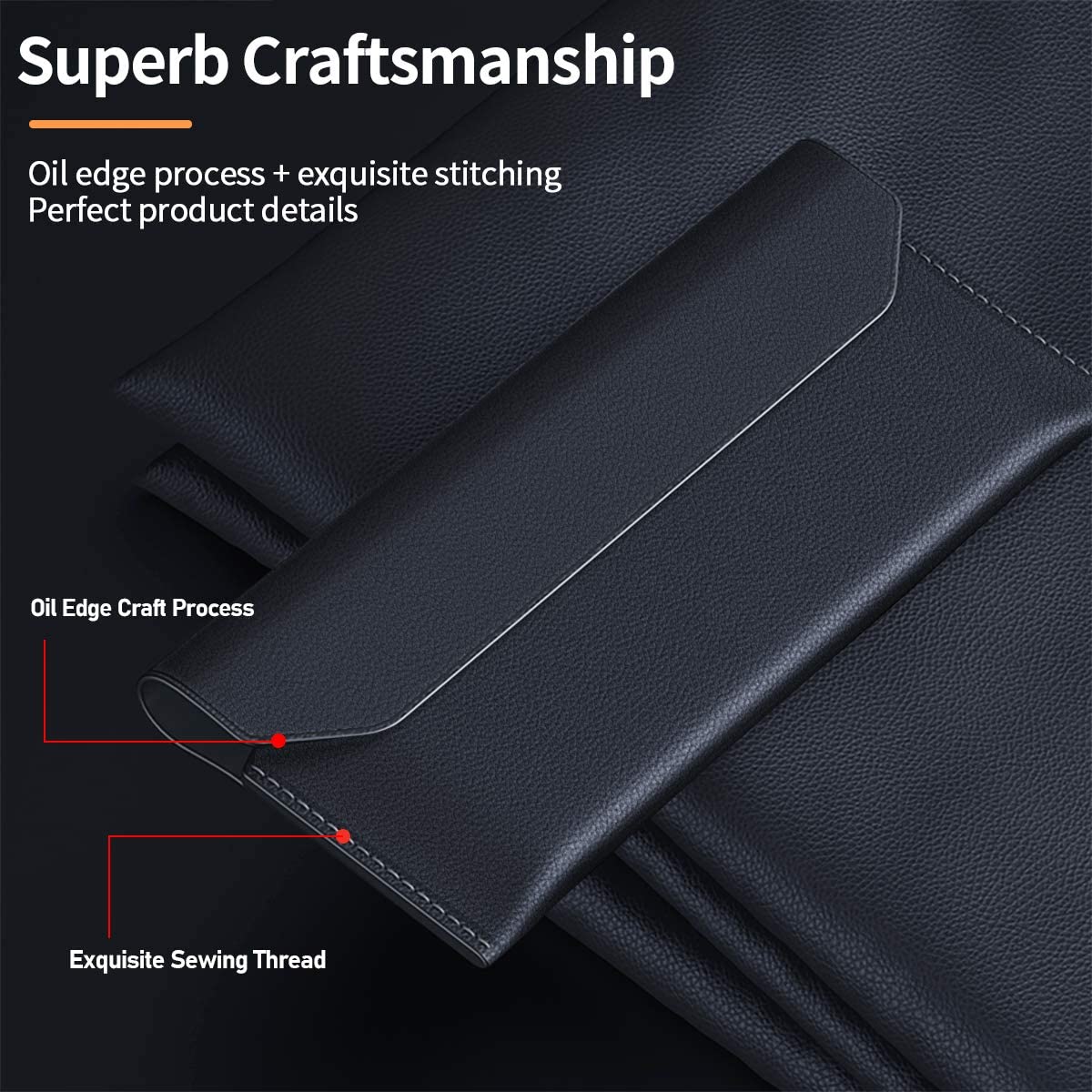 Genuine Leather Magnetic Pouch Case For Samsung Galaxy Z Fold Series