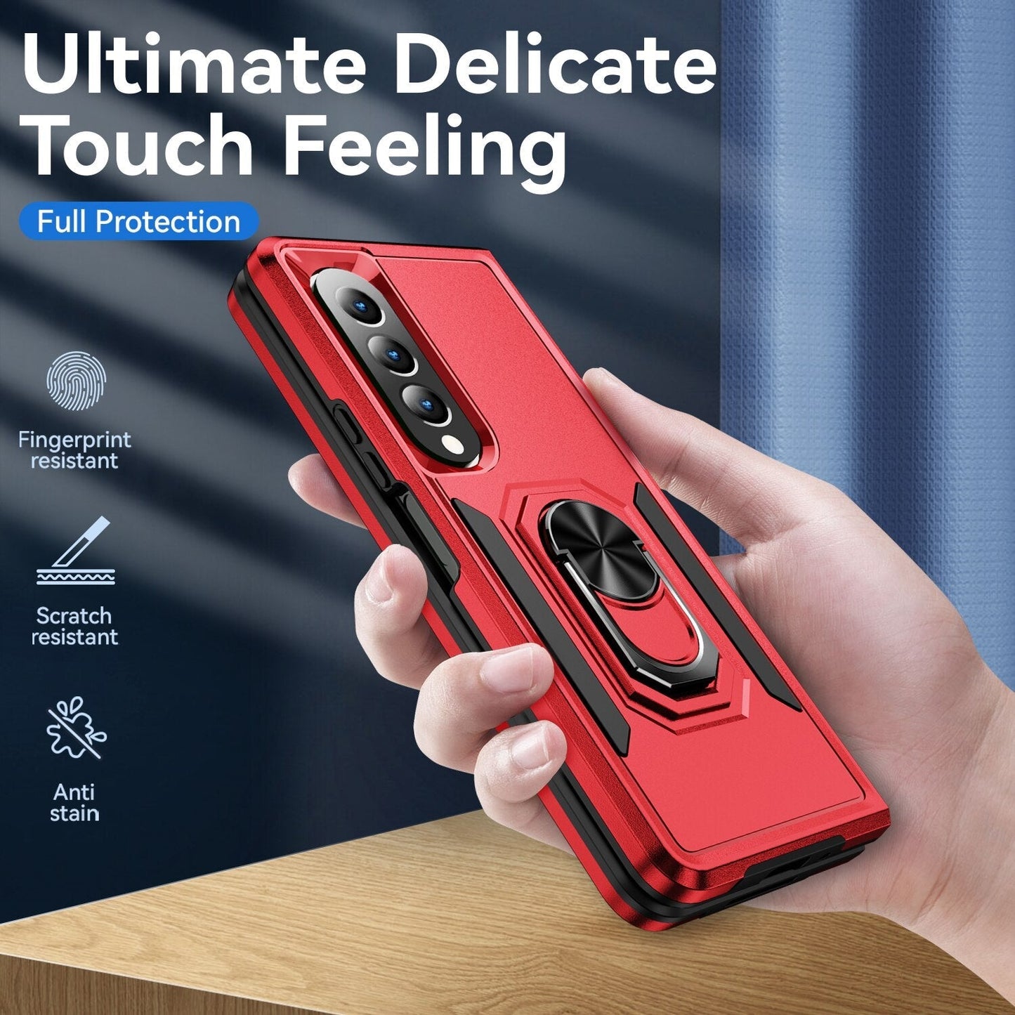 Luxury Finger Ring Shockproof Case for Samsung Galaxy Z Fold Series