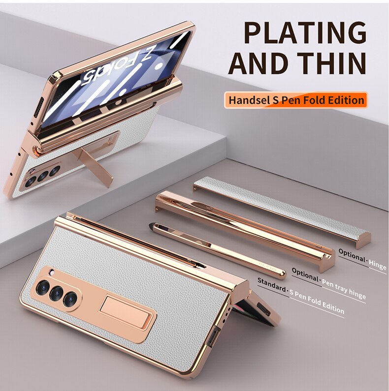 Leather Kickstand Pen Slot Case + FREE PEN - Z Fold 5