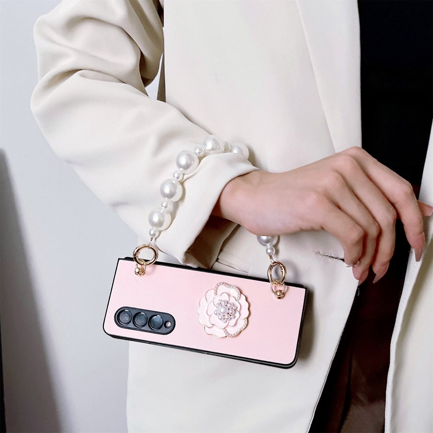 Luxury Pearl Bracelet Chain Case for Samsung Galaxy Z Fold Series