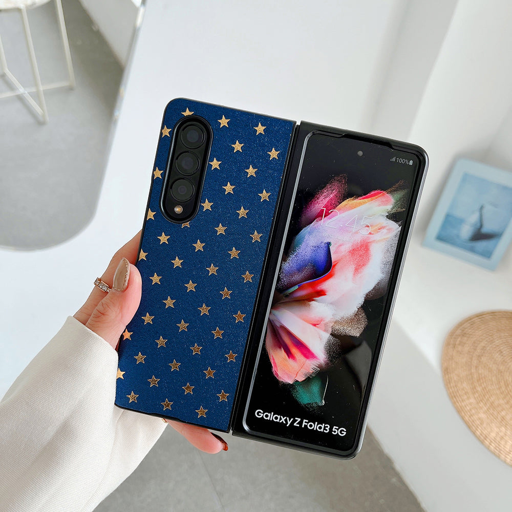 Luxury Gilding Stars PU Leather Phone Case For Samsung Galaxy Z Fold Series
