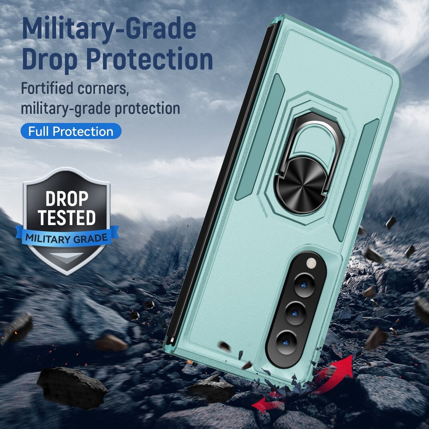 Luxury Finger Ring Shockproof Case for Samsung Galaxy Z Fold Series