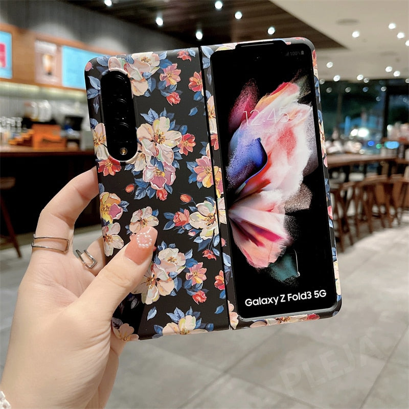 Retro Luminous Floral Case For Samsung Galaxy Z Fold Series
