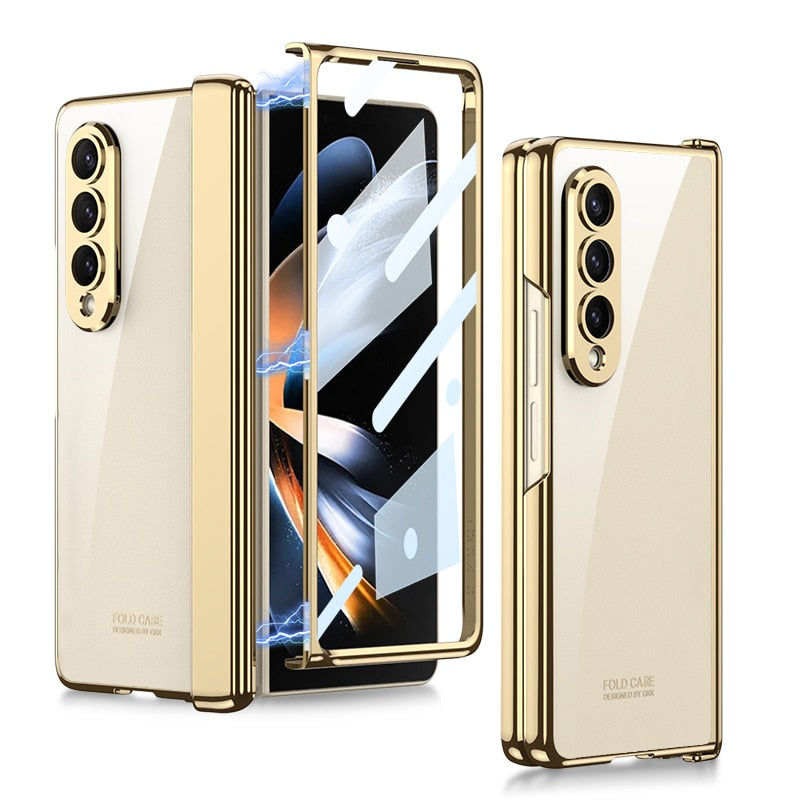 Magnetic Hinge Case with Glass Film Protective for Samsung Galaxy Z Fold Series