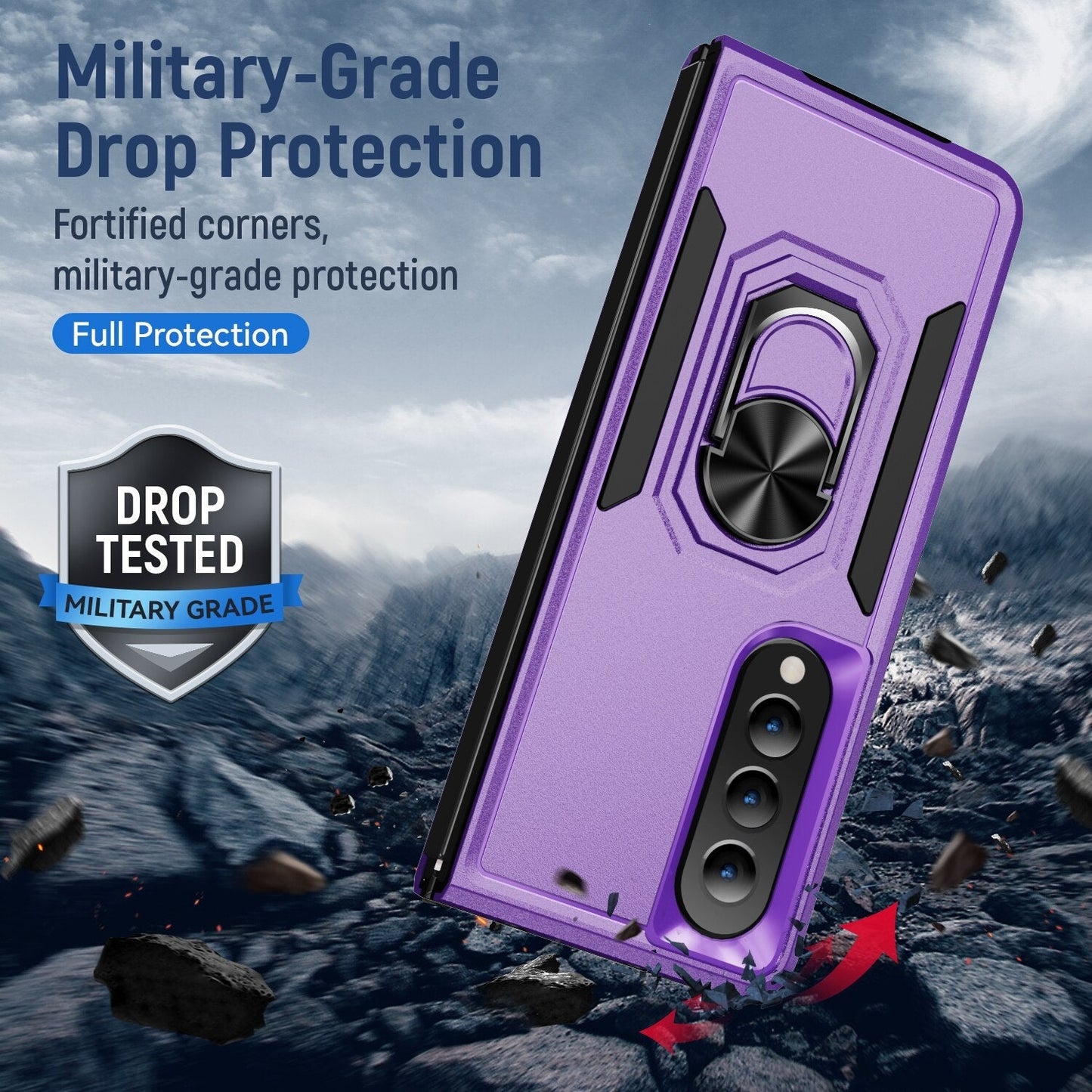 Luxury Finger Ring Shockproof Case for Samsung Galaxy Z Fold Series