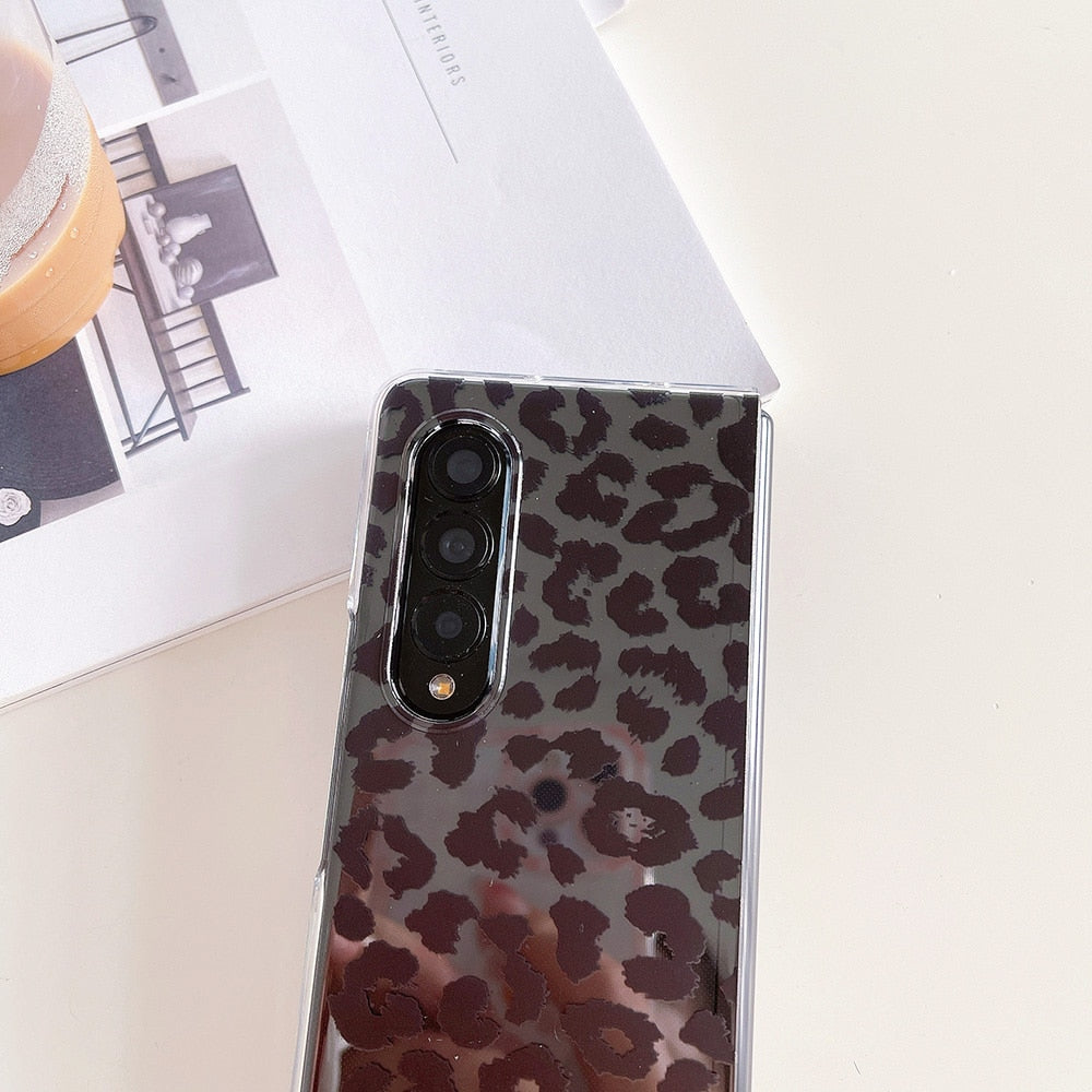 Woman Fashion Leopard Pattern Phone Case For Samsung Galaxy Z Fold 4 5G