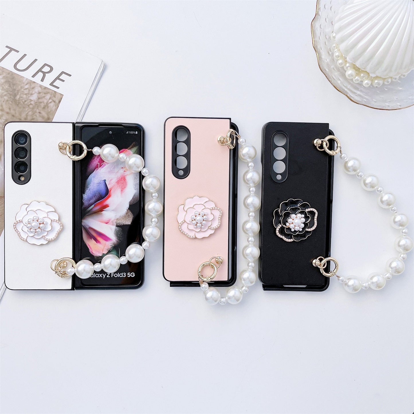 Luxury Pearl Bracelet Chain Case for Samsung Galaxy Z Fold Series