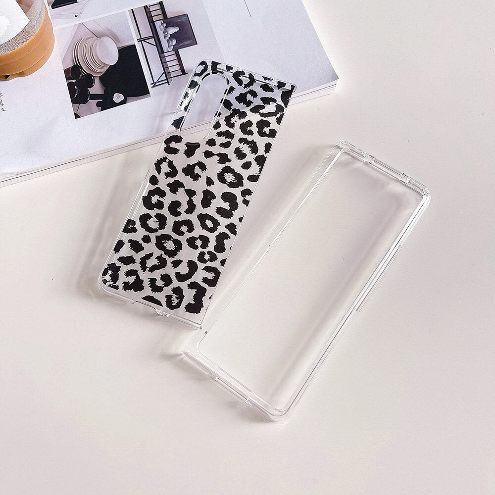 Woman Fashion Leopard Pattern Phone Case For Samsung Galaxy Z Fold Series