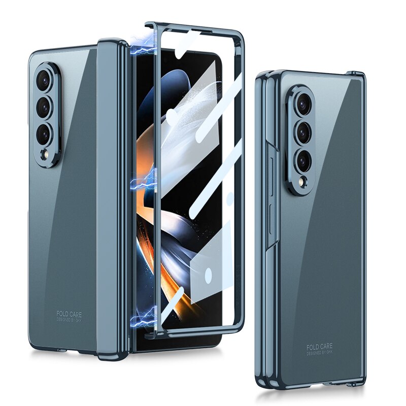 Magnetic Hinge Case with Glass Film Protective for Samsung Galaxy Z Fold Series