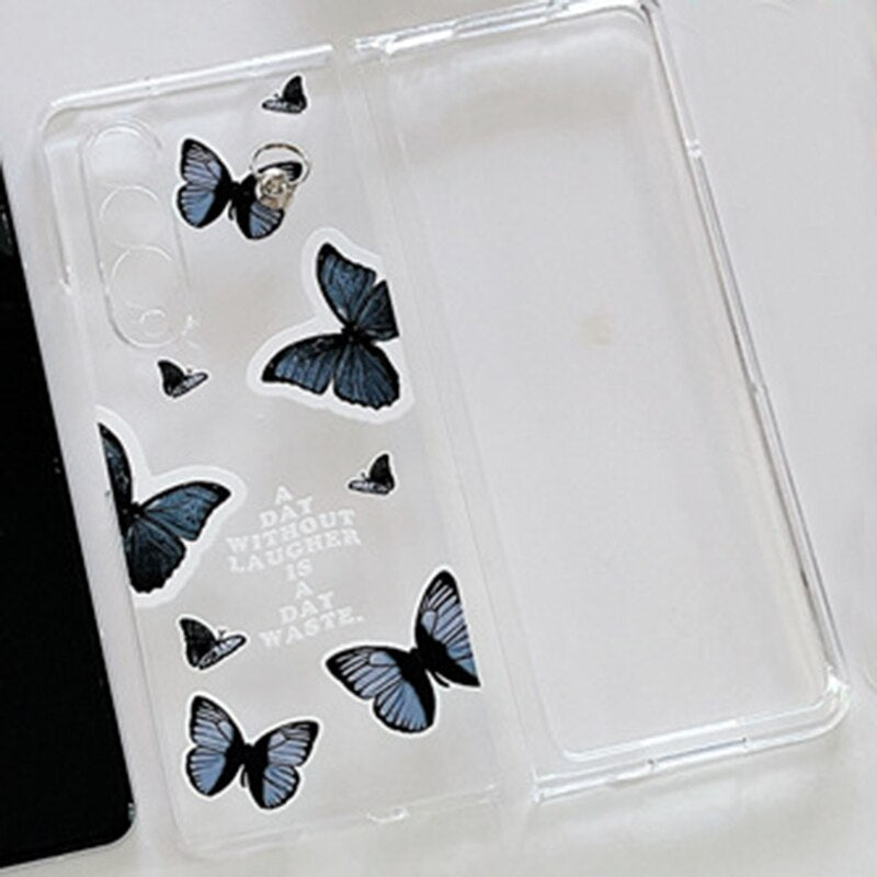 Black Butterfly Phone Stand Case for Samsung Galaxy Z Fold Series