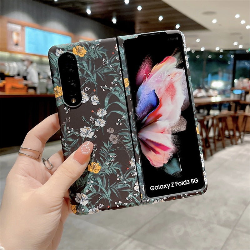 Retro Luminous Floral Case For Samsung Galaxy Z Fold Series