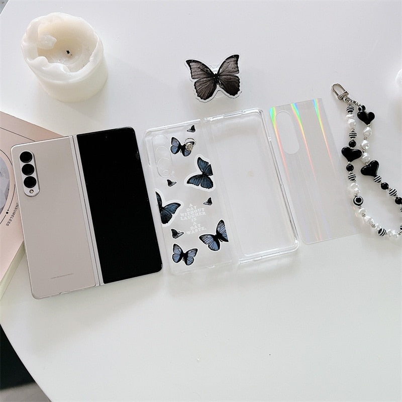 Black Butterfly Phone Stand Case for Samsung Galaxy Z Fold Series