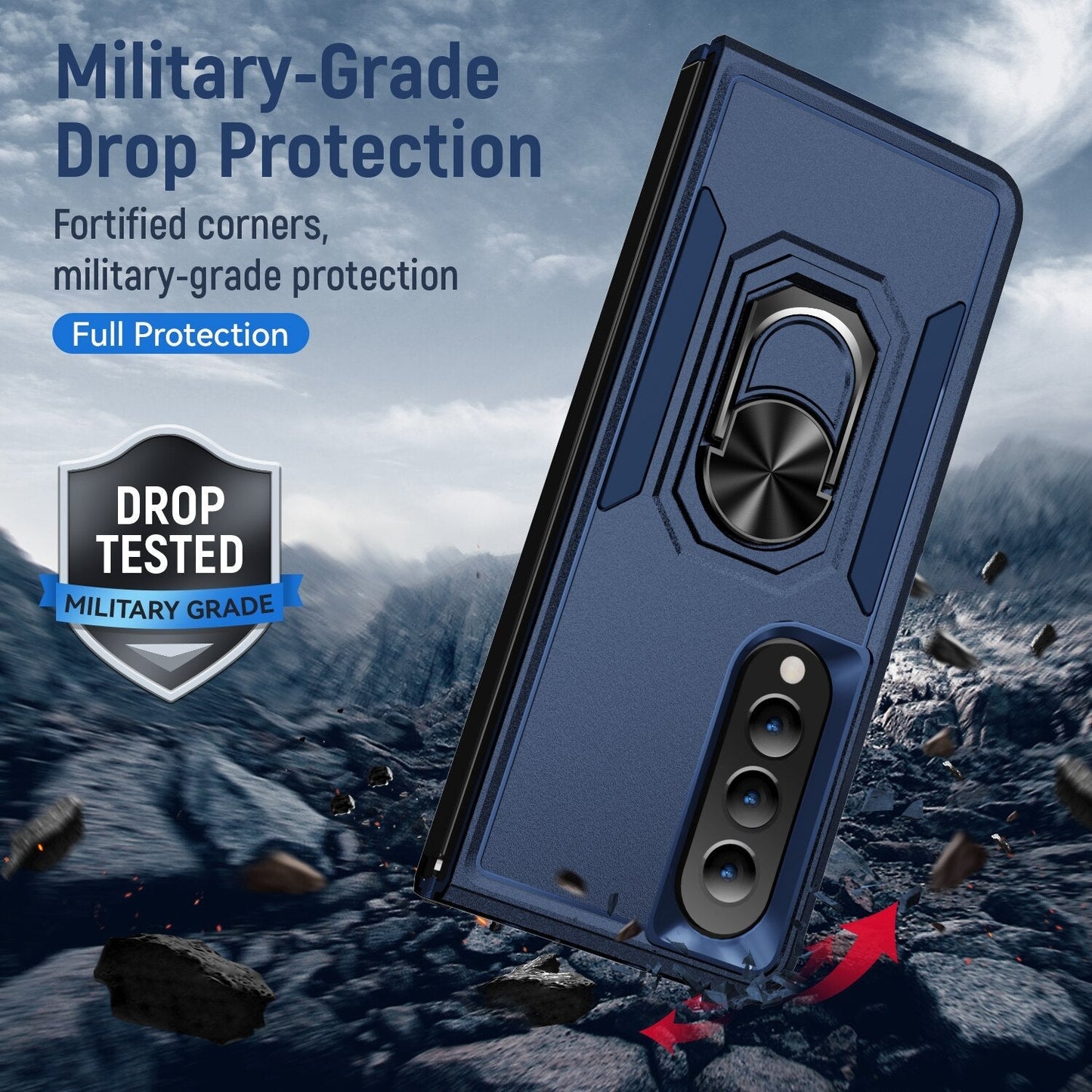 Luxury Finger Ring Shockproof Case for Samsung Galaxy Z Fold Series