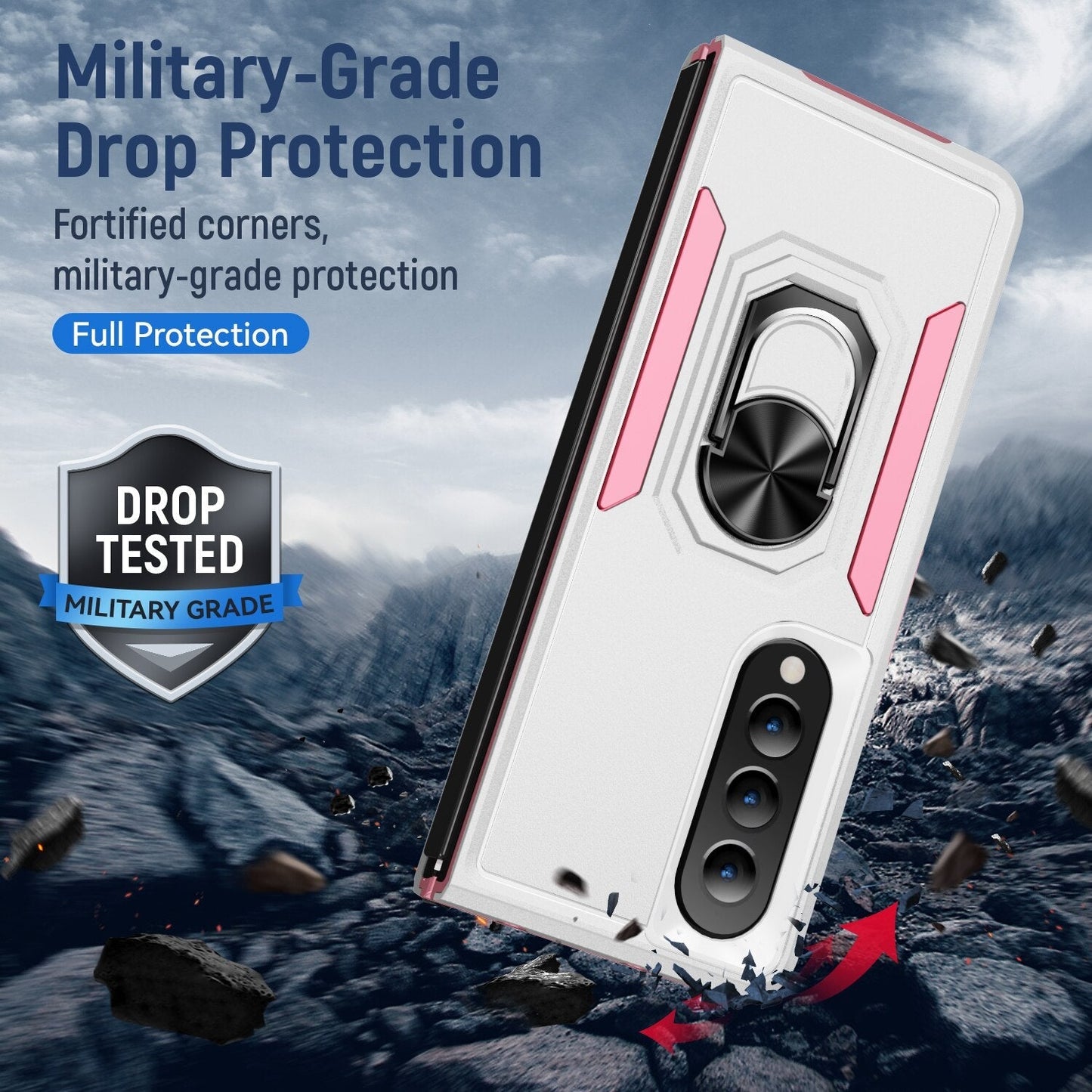 Luxury Finger Ring Shockproof Case for Samsung Galaxy Z Fold Series