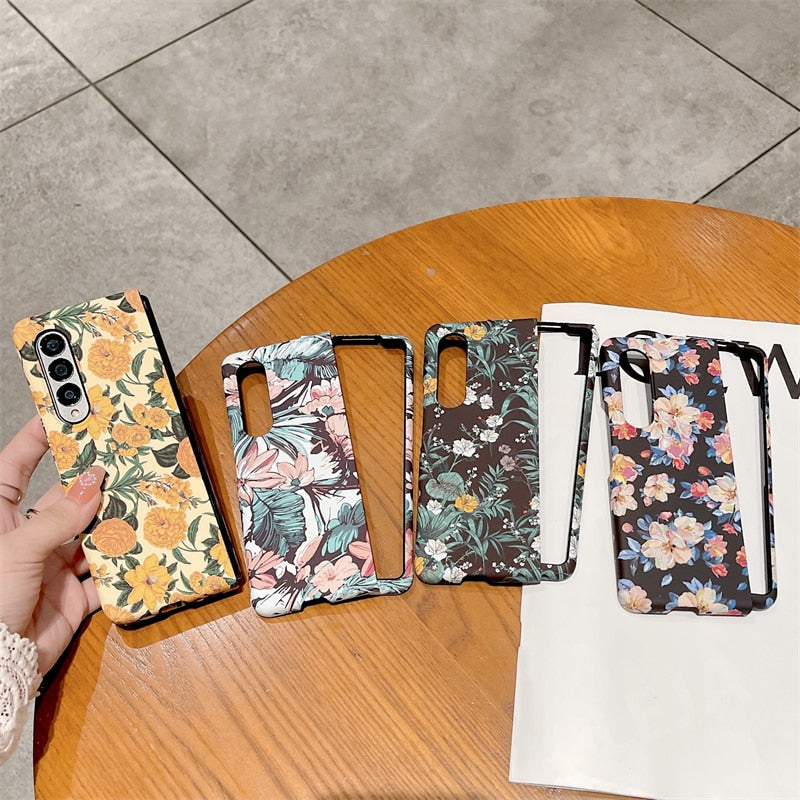 Retro Luminous Floral Case For Samsung Galaxy Z Fold Series