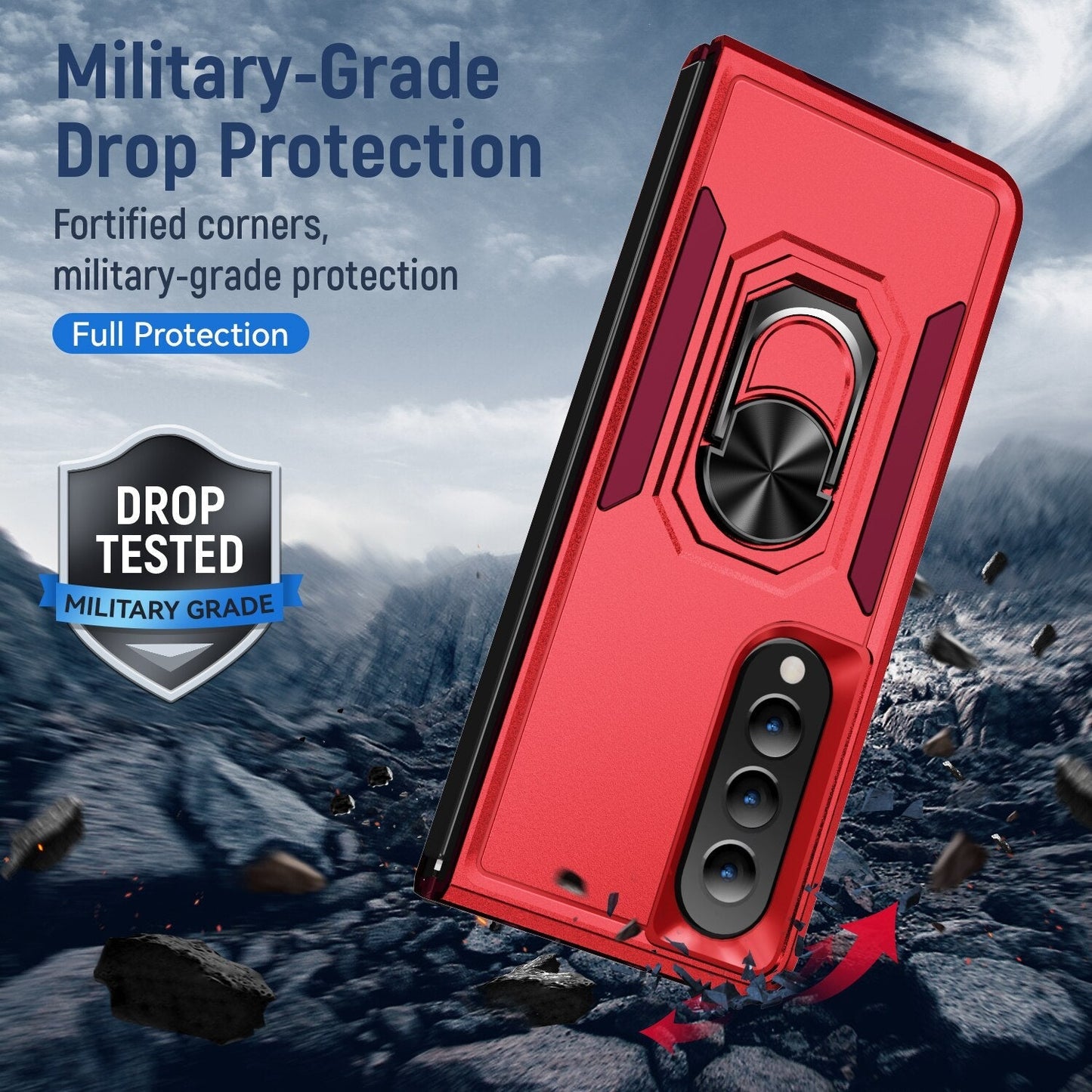 Luxury Finger Ring Shockproof Case for Samsung Galaxy Z Fold Series