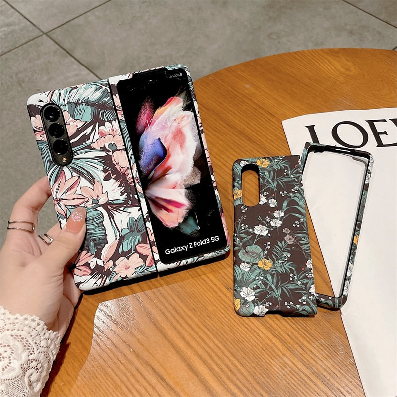 Retro Luminous Floral Case For Samsung Galaxy Z Fold Series