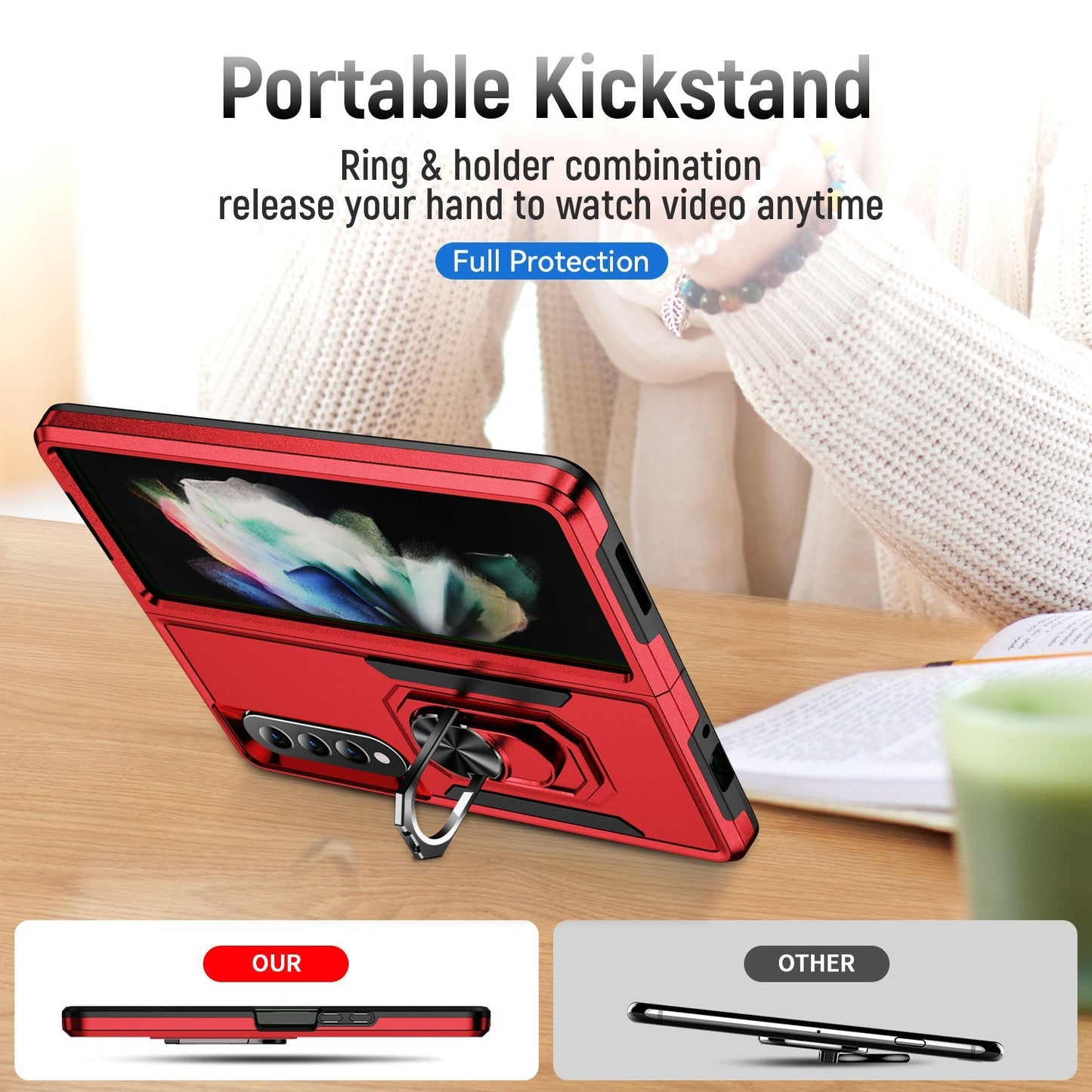 Luxury Finger Ring Shockproof Case for Samsung Galaxy Z Fold Series