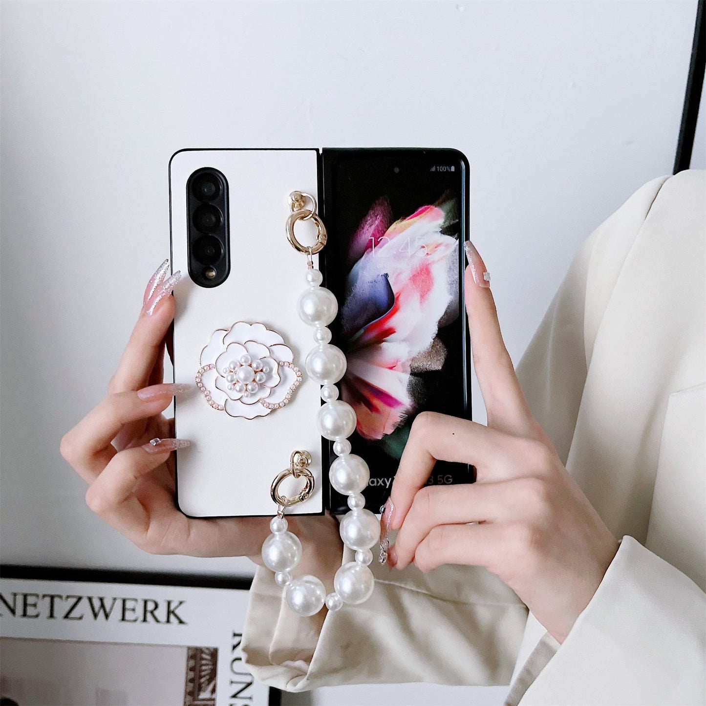 Luxury Pearl Bracelet Chain Case for Samsung Galaxy Z Fold Series