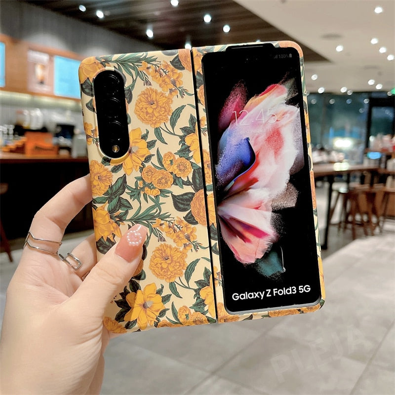 Retro Luminous Floral Case For Samsung Galaxy Z Fold Series