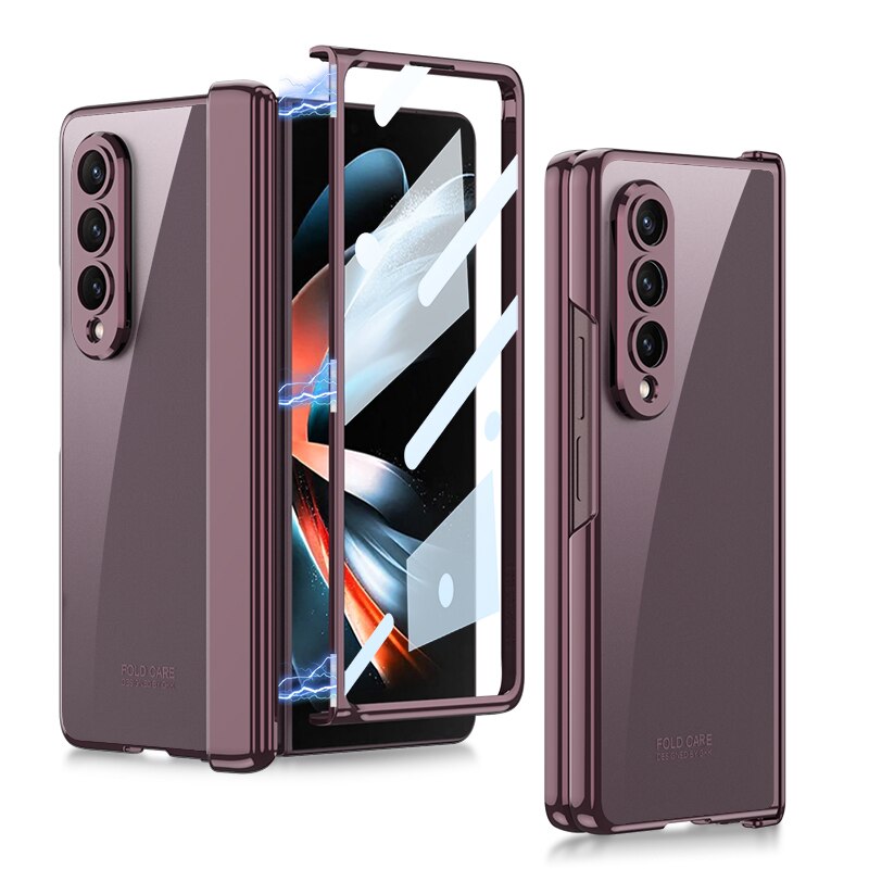 Magnetic Hinge Case with Glass Film Protective for Samsung Galaxy Z Fold Series