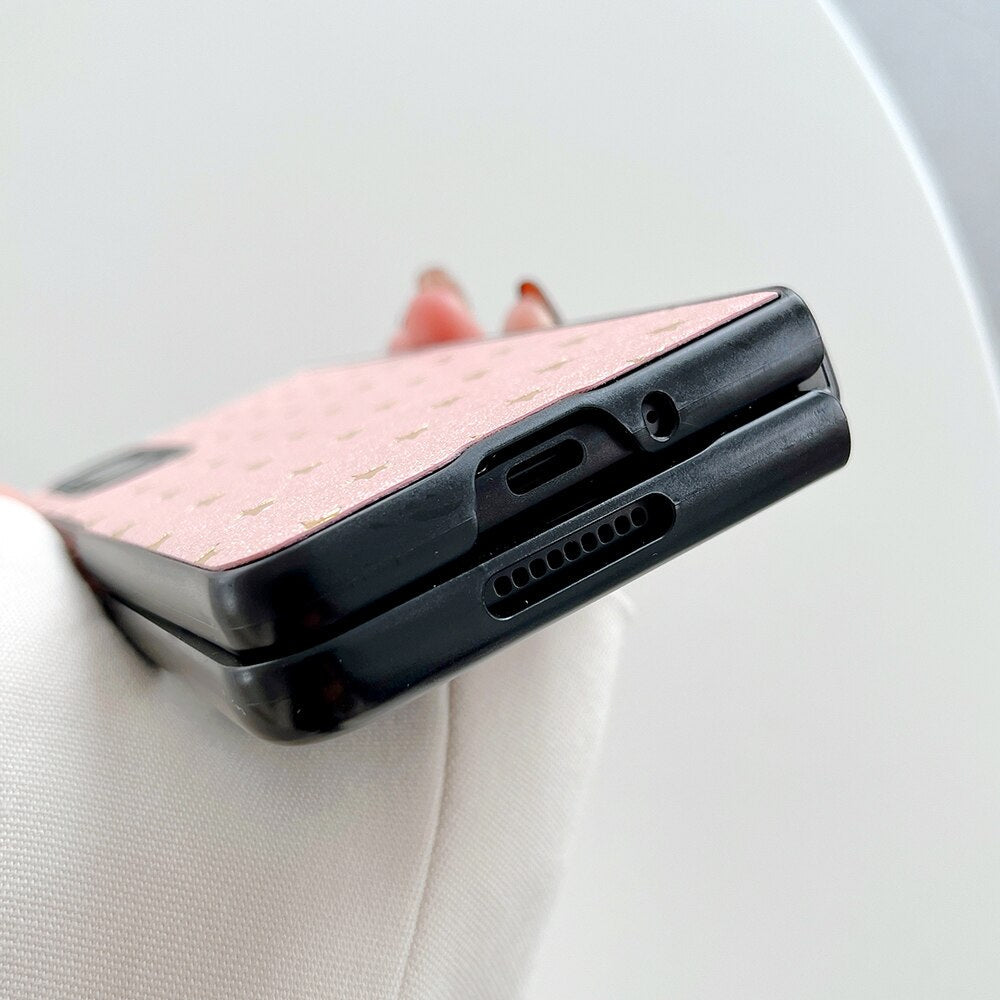 Luxury Gilding Stars PU Leather Phone Case For Samsung Galaxy Z Fold Series