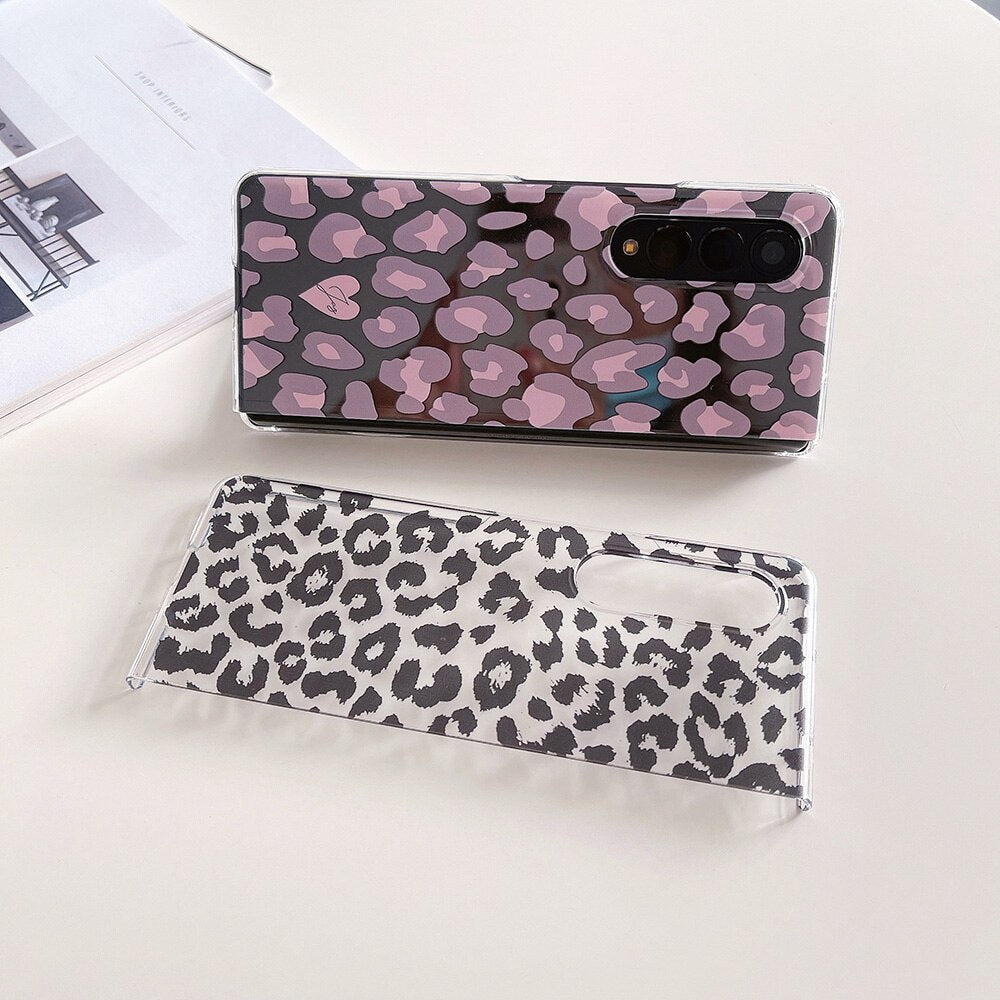 Woman Fashion Leopard Pattern Phone Case For Samsung Galaxy Z Fold Series