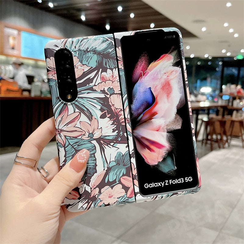 Retro Luminous Floral Case For Samsung Galaxy Z Fold Series