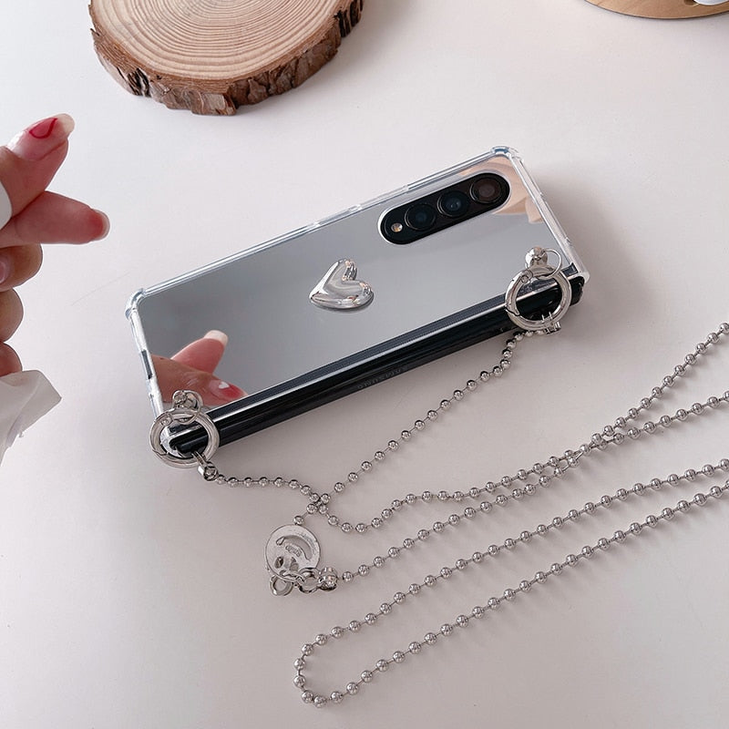 Mirror Case with Removable Chain For Samsung Galaxy Z FOLD