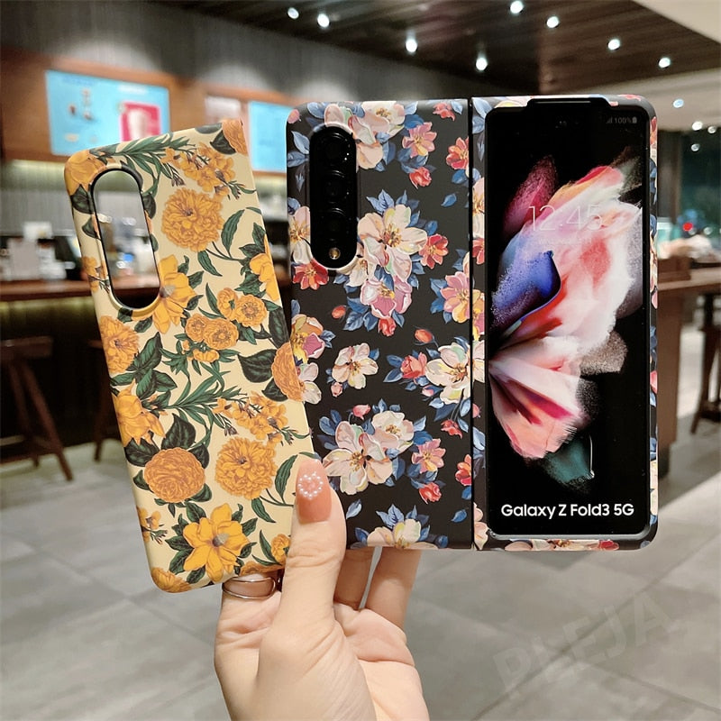 Retro Luminous Floral Case For Samsung Galaxy Z Fold Series