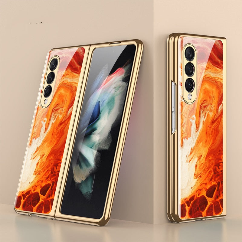 Luxury Tempered Glass Case For Galaxy Z FOLD