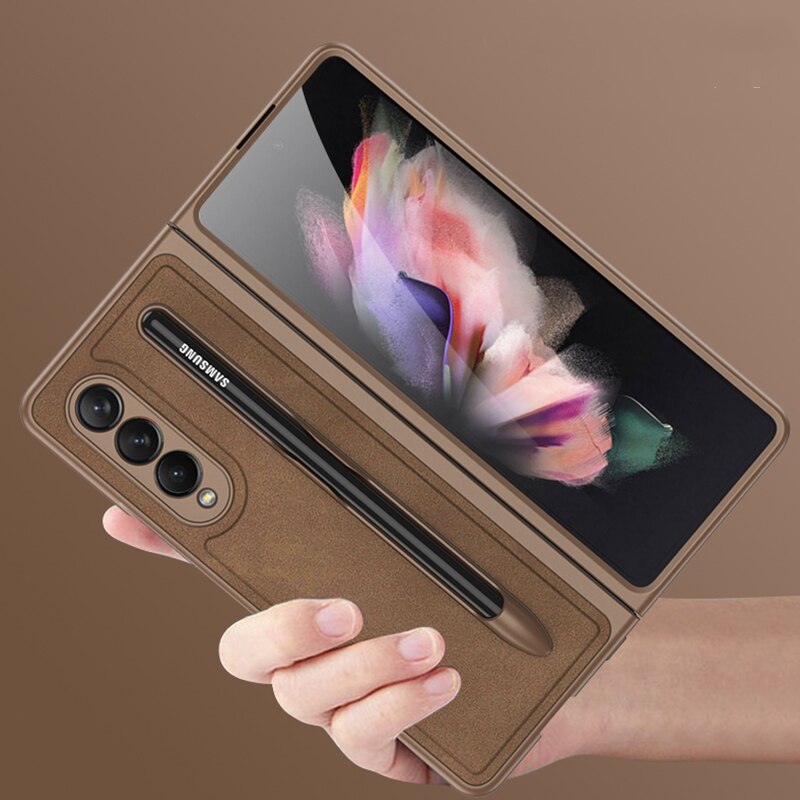 Removable Pen Holder Leather Cover For Z FOLD
