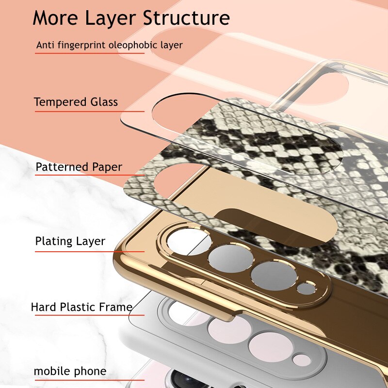 Luxury Tempered Glass Case For Galaxy Z FOLD