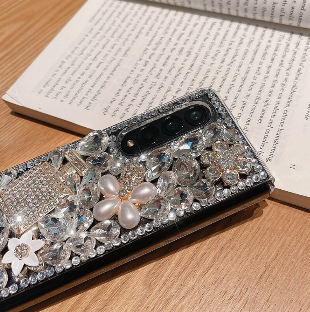 Luxury Pearl Flowers Case For Samsung Galaxy Z FOLD
