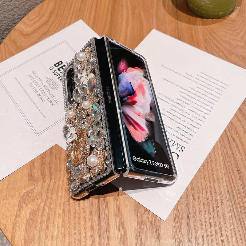 Fashion Diamond Flower Phone case For Samsung Galaxy Z Fold Series
