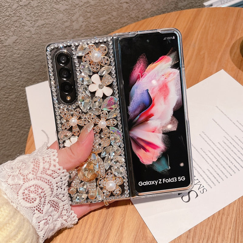 Fashion Diamond Flower Phone case For Samsung Galaxy Z Fold Series
