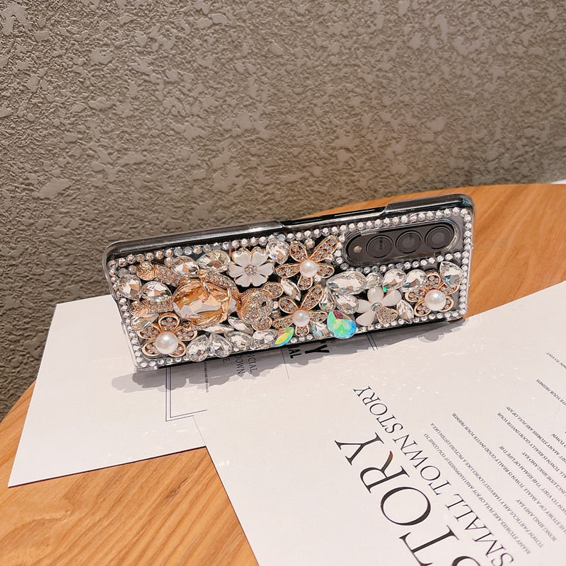 Fashion Diamond Flower Phone case For Samsung Galaxy Z Fold Series