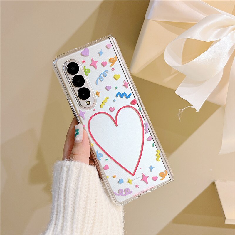 Cute Love Hair Ball Bracelet Phone Cases For Samsung Galaxy Z Fold
