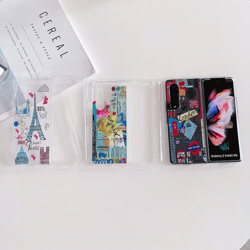 Romantic Iron Tower Old Castle Phone Case For Samsung Galaxy Z Fold 4