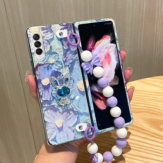 Cute Flower Case  with Chain For Samsung Galaxy Z Fold Series